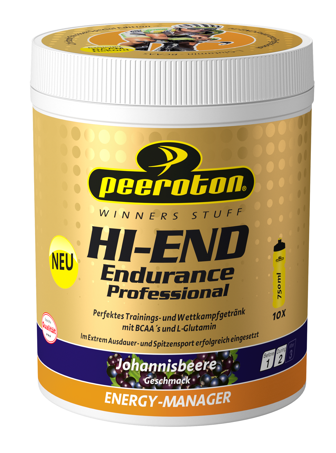 Peeroton HI-END Endurance Energy Drink MHD 01.07.2024 Black Currant Schwarze Johannisbeere