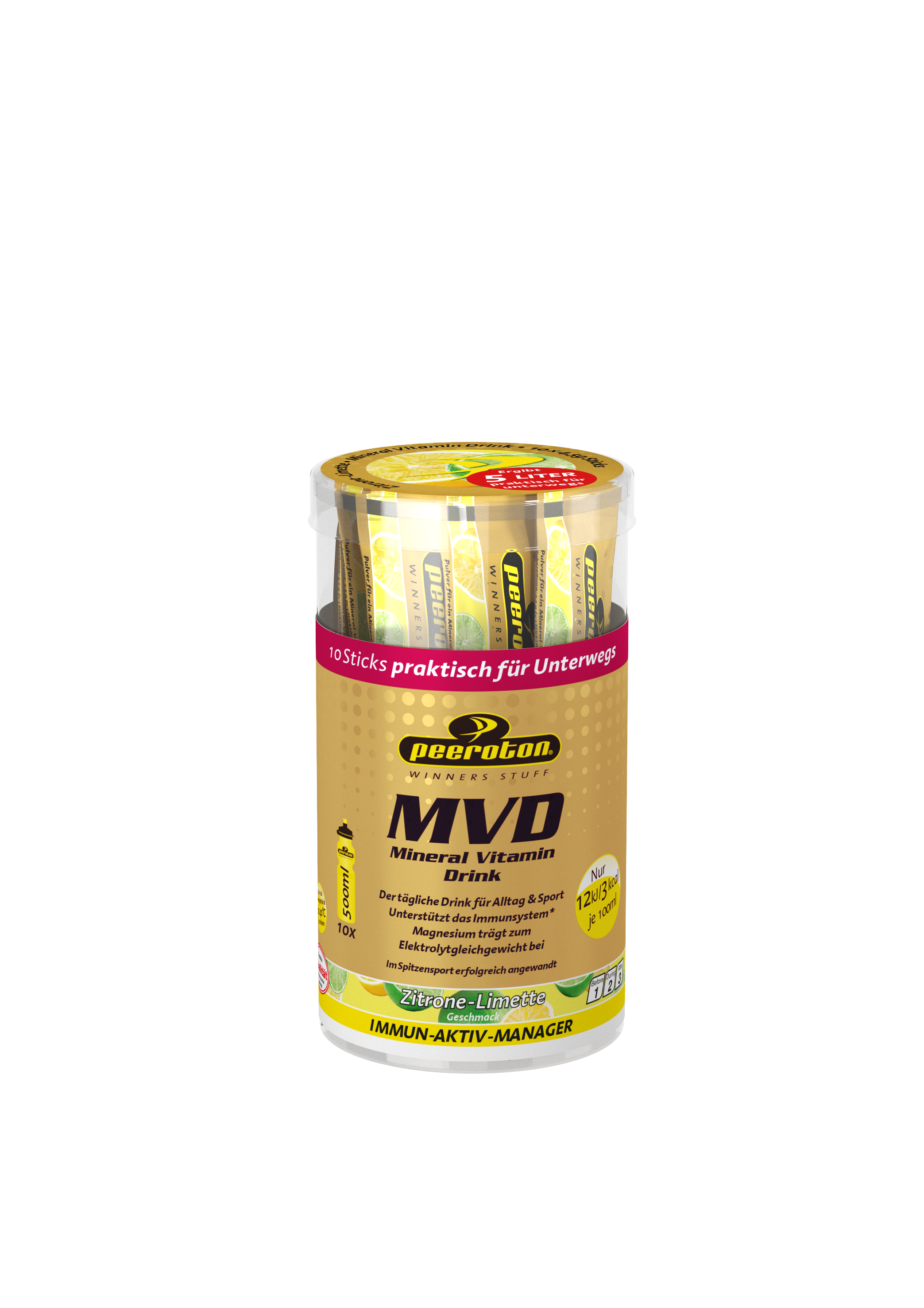 Peeroton MVD Mineral Vitamin Drink Sticks Zitrone-Limette (10 x 4,5 g Sticks) MHD 31.12.2023